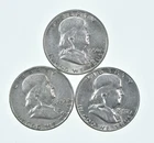Higher Grade - 1952 1950 1957 Franklin Half Dollar 90% SIlver Lot *145