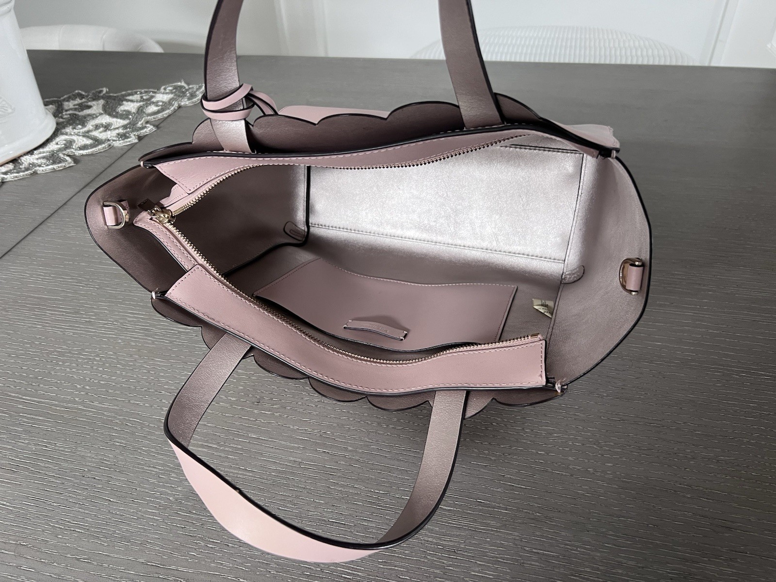 Kate Spade Scalloped Handbag in Blush Pink  thumbnail 11