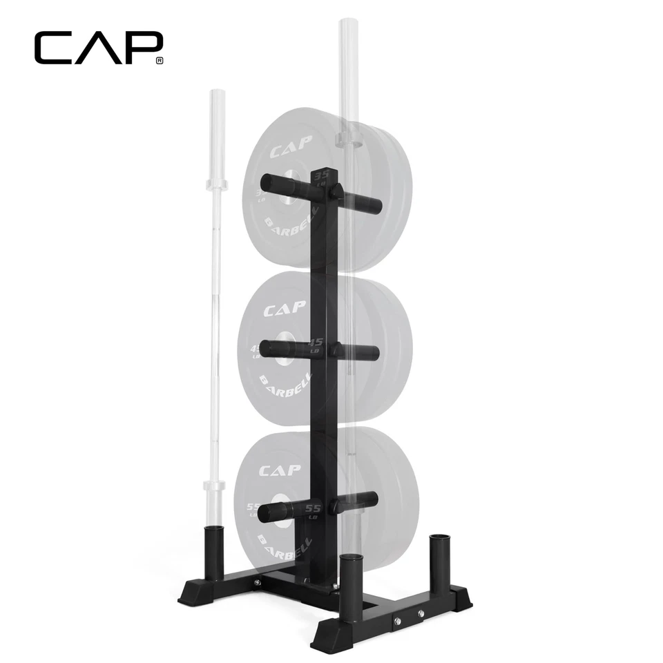 	CAP Barbell Olympic Parachoques Placa Árbol Estante con 6 Postes de Placa de Peso y 4	 Foto 2 de 4