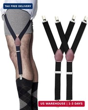 STAY GENT Y-Style Shirt Stays For Men with Non-Slip Locking Clamps and Adjustabl