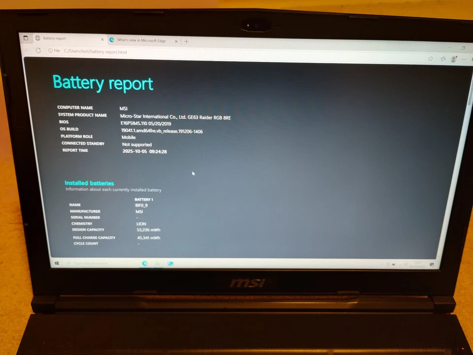 MSI GE63 Raider RGB 8RE Gaming i7 8th,  GTX 1060, 16GB RAM, 1TB + 128GB SSD, VR - Image 3 of 4