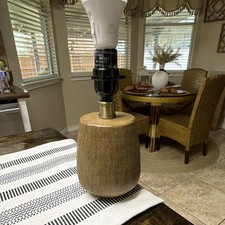 Brown Textured Ceramic Table Lamp Contemporary Style for Bedroom Living Room