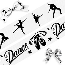 2 Rolls 10 Yards Gymnastics Ribbon Dance Ribbons for Wreath Bows DIY Crafts Whit