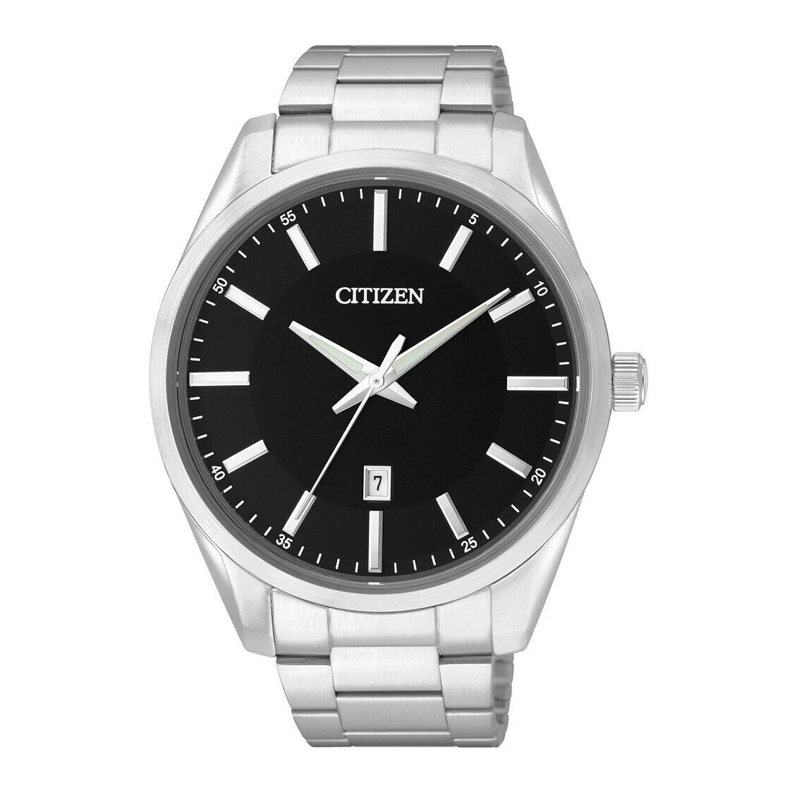 Citizen Men's Quartz Black Dial Stainless Steel Watch - BI1030-53E NEW