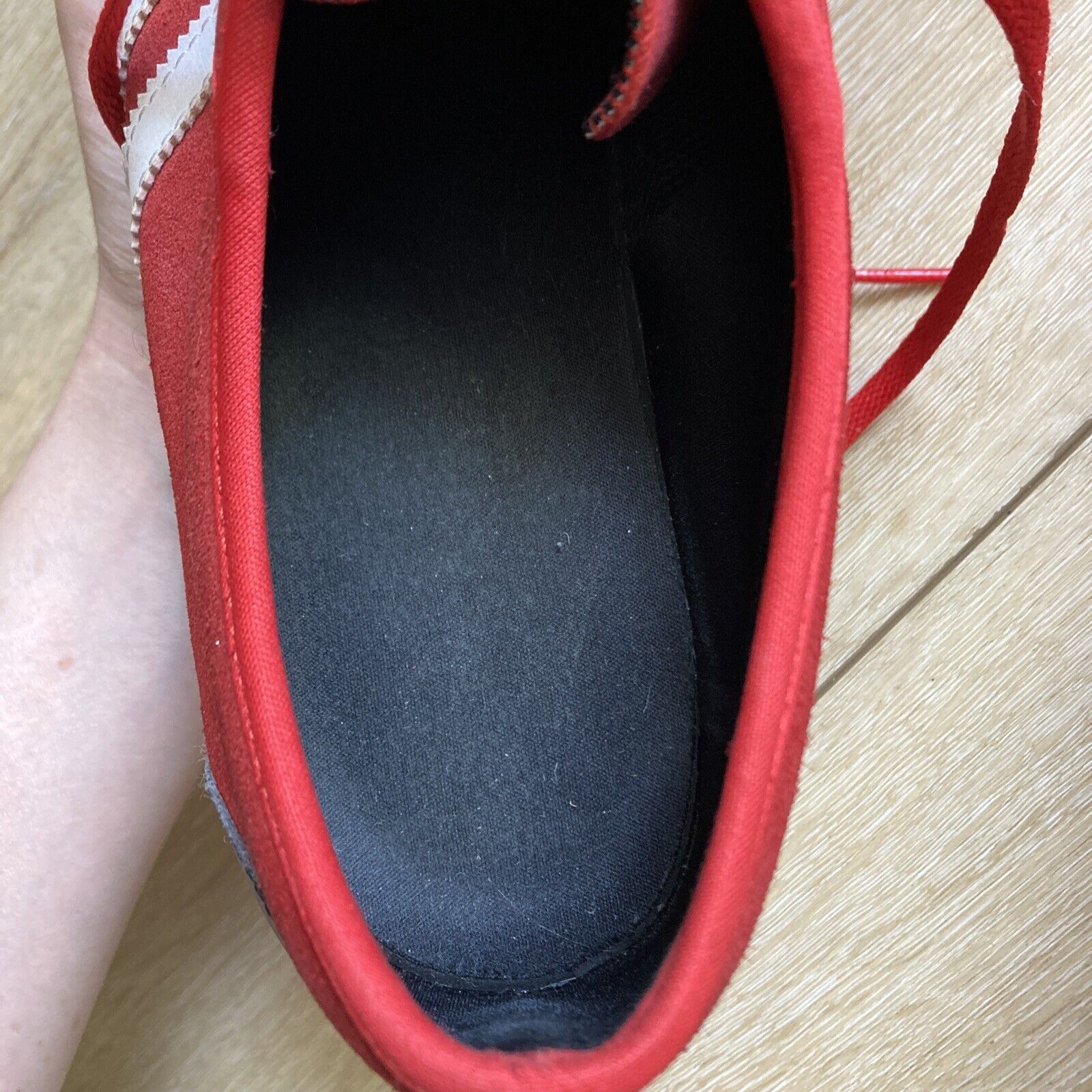Adidas Classic Red White Stripe Tennis Shoe Sneak… - image 11