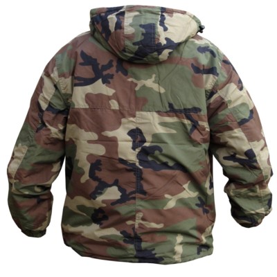 Woodland Camo Combat Anorak Pullover Smock Hooded Fleece Winter