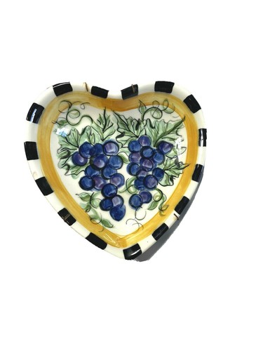 Vickie Carroll Heart Shaped Platter Very Rare Pottery Plate Sample '95 Handmade - Picture 3 of 7