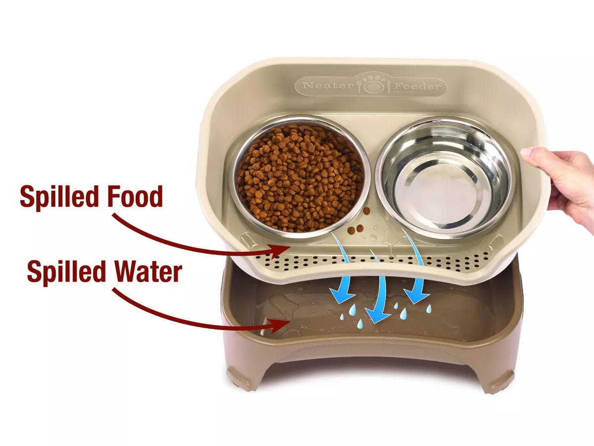 Neater Pets Neater Feeder Deluxe With Leg Extensions Mess-Proof Elevated  Food & Water Bowls for Large Dogs, Midnight Black 