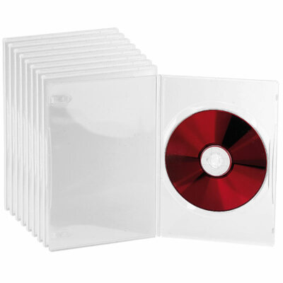 PEARL DVD Hüllen: DVD Slim (7 mm) Einzel Box 10er-Set transparent