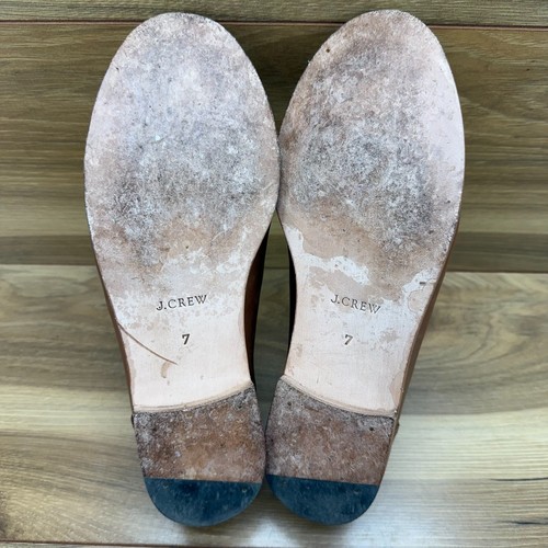 J Crew Womens 7 M Ryan Penny Loafers English Saddle Leather Flats - Picture 9 of 12