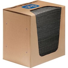 New Pig Absorbent Mat Pads 100 Count Heavyweight Durable Gray Oil Solvent Water