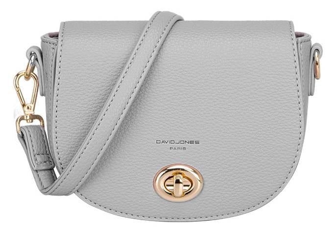 David Jones Womens Small Full Flap Turnlock Across Body Bag Grey