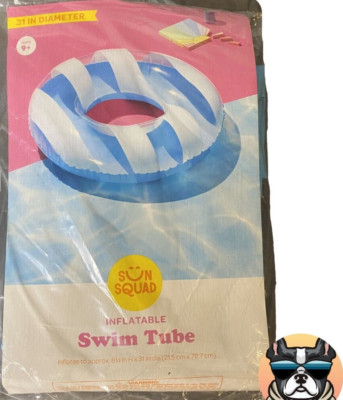 New Sun Squad Inflatable Swim Tube. 31 Inch Diameter.