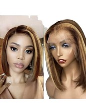 4 4 Closure Bob Wig Straight 12 Inch