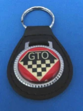 PONTIAC GTO AUTO LEATHER KEYCHAIN KEY CHAIN RING FOB #085