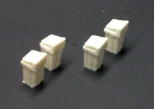 set of 4 1:87 HO scale retail store trash cans