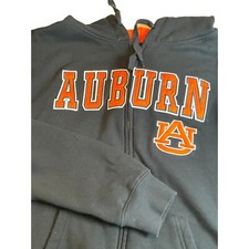 Auburn University Zip up Hoodie  XL Deep Black with Orange Appliqué