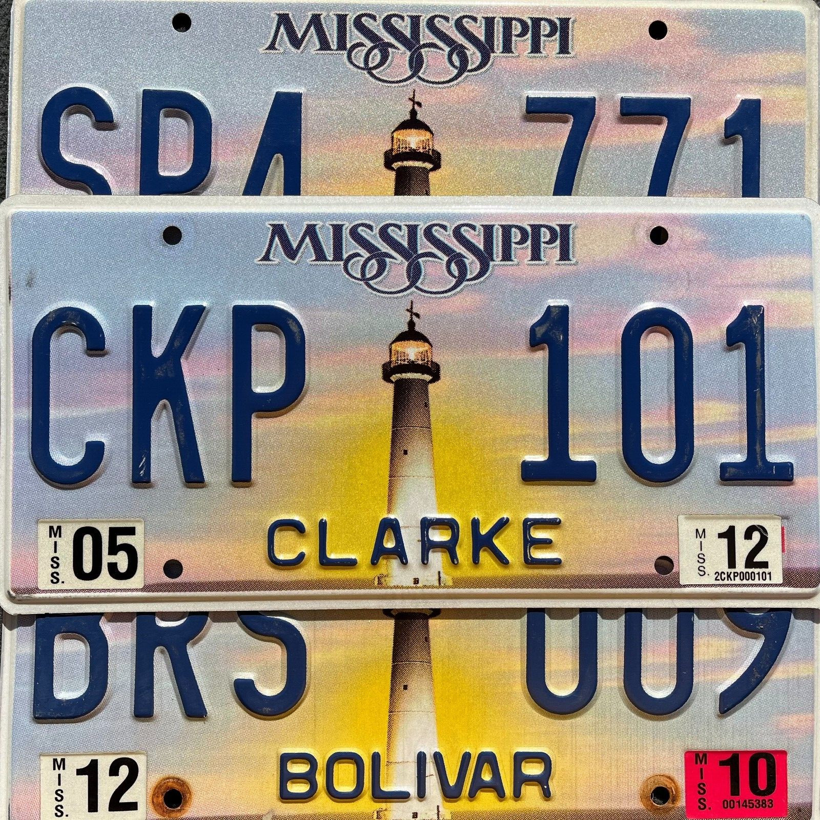 Bulk MISSISSIPPI LICENSE PLATES - LIGHTHOUSE Graphic GOOD License Plate Tags