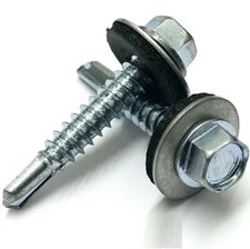 SELF DRILLING TEK SCREWS WITH SEALING WASHERS ZINC PLATED FOR METAL ROOFING 