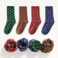 Unisex Socks School Cotton Socks with Print Sports Socks British Style Size 6-11