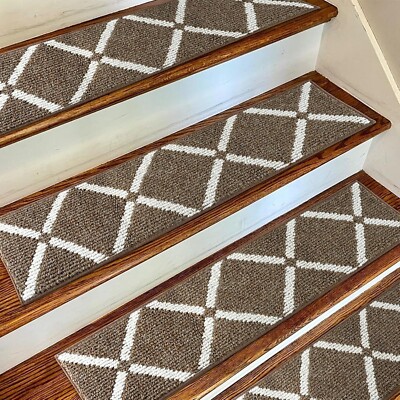 Non-slip Stair Treads Wooden Steps Carpet Set Of 15 For 30''x8''indoor Runner
