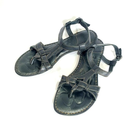Born Womens Strappy Leather Sandals Size 7 Brown | eBay