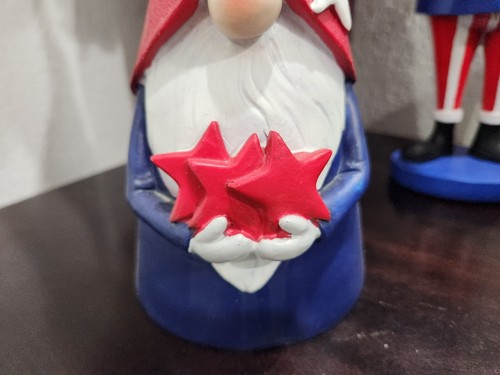 Patriotic 4th of July Gnome Red White Blue Resin Tabletop Decor 12" - Picture 3 of 6