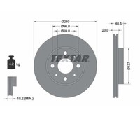2 St. Bremsscheibe Pro Textar 92118003 FüR Fiat Panda 500 C