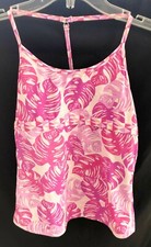 Athleta Girl "Surf's Up" Pink Print UPF 50 Tankini Top - Size 14 Years