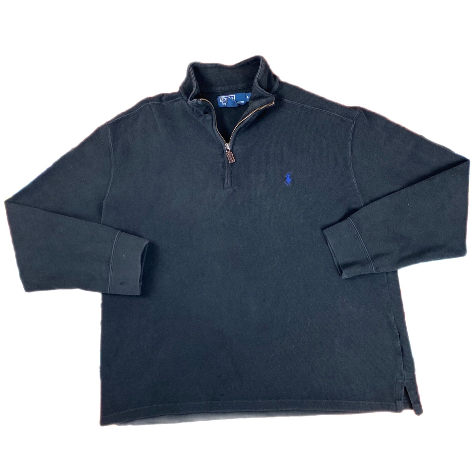 PONY Felpa maglione uomo POLO RALPH LAUREN cotone 1 4 quarto zip Taglia L