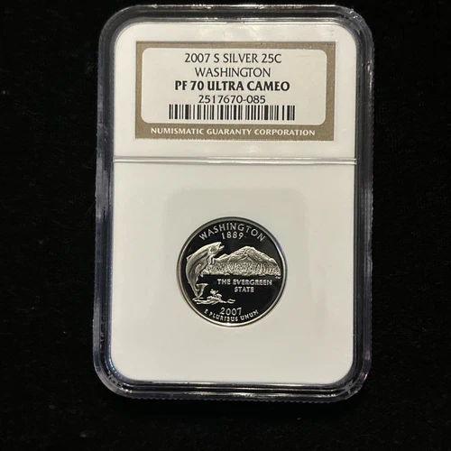 2007-S 25c Silver Proof Washington State Quarter NGC PF 70 Ultra Cameo PR