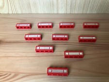 Lego 10x 3010pb035e Brick 1 x 4 with Car Grille Chrome Pattern rot red