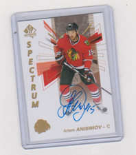 2016 2016-17 SP AUTHENTIC ARTEM ANISIMOV SPECTRUM AUTOGRAPH 56 BLACKHAWKS