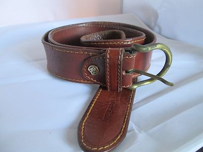 Ceinture Vintage MARCO CELI En Cuir Marron - Longueur 115 Cm, Très Bon état - À Saisir !