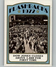 2021 Topps Heritage DOW JONES CLOSES ABOVE 1,000 News Flashbacks Insert #NF-DJ