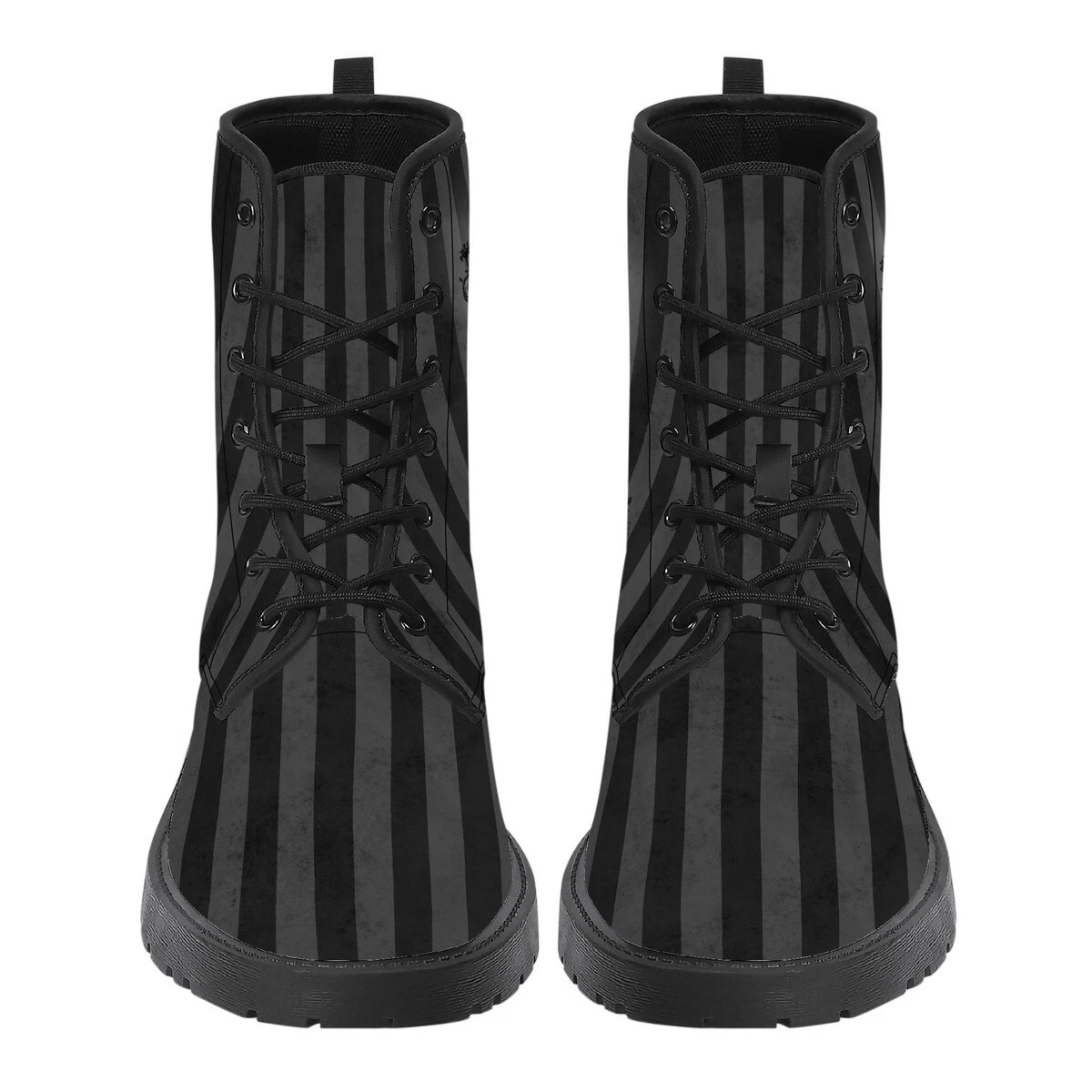 Nevermore Black Canvas Boots Women Wednesday Addams Flat Shoes