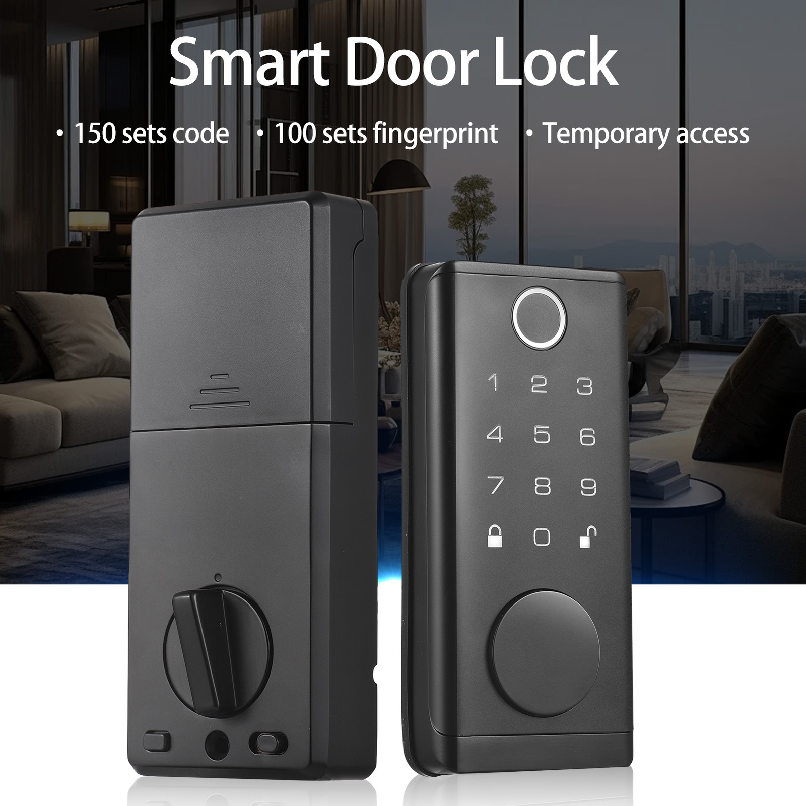 Smart Fingerprint Biometric Door Lock with Bluetooth APP Keyless Entry Deadbolt O0Y9  -image