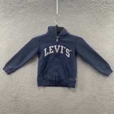 Levi's Boys Logo Pullover Long Sleeve Hoodie Fleece Navy Blue 4-5 YRS Size S