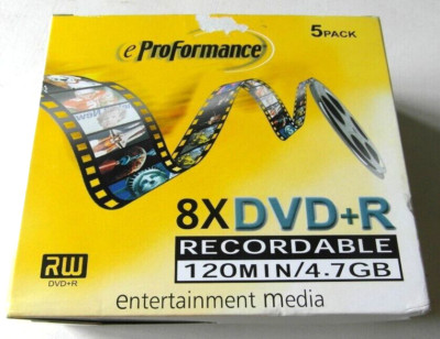 eProformance DVD+R Recordable 120min 4,7Gb 8x Speed - 5er Pack Jewel Cases
