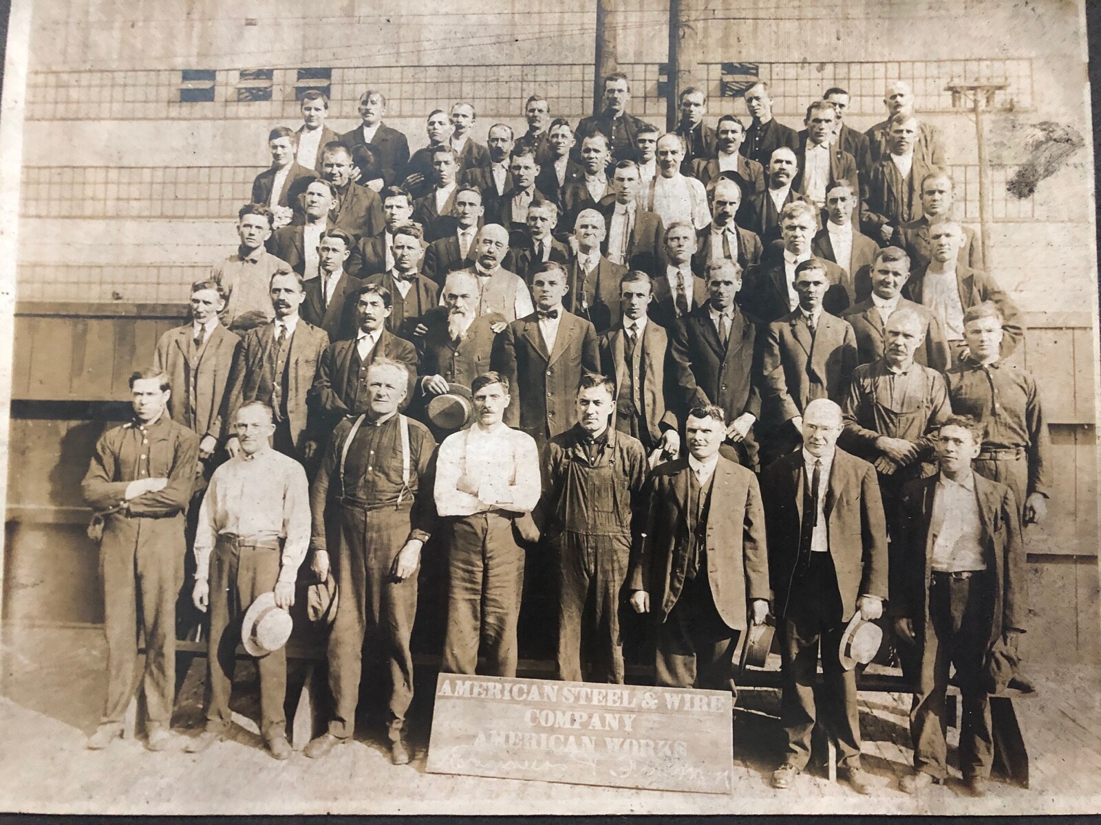 Vintage REAL PHOTO American Steel & Wire Company Workers Factory