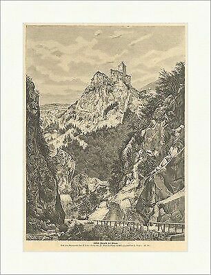 Château Carneid près de Bolzano Risle Lotze Italie Tyrol du Sud Trentin gravure sur bois E 14871 - Photo 1/1