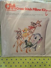 Columbia Minerva Cross Stitch Pillow Kit Animals Vintage 1978 NEW Sealed