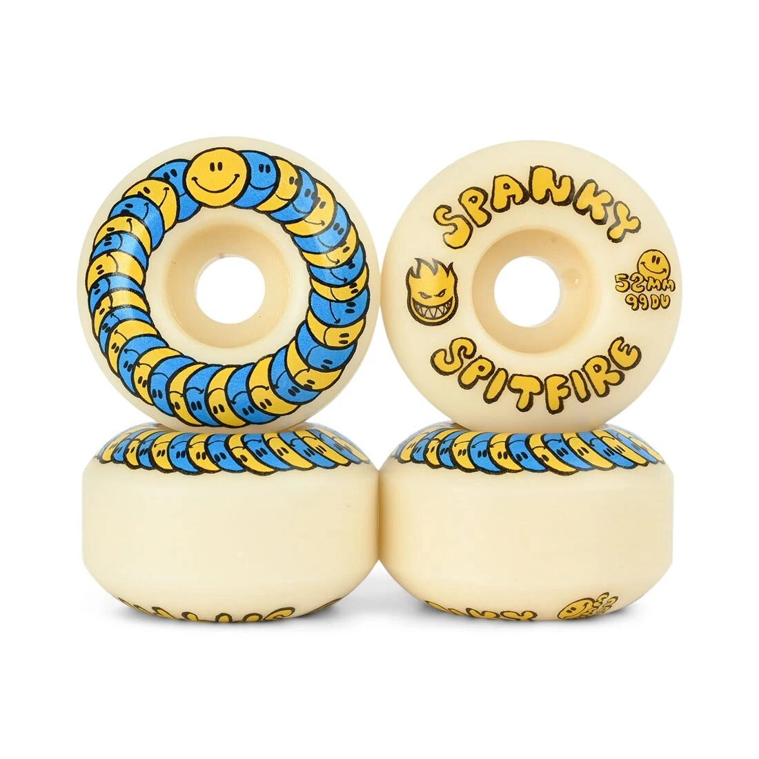Roues De Skateboard Spitfire Formula Four 99D 52 Mm – Coniques Blanches – Neuves