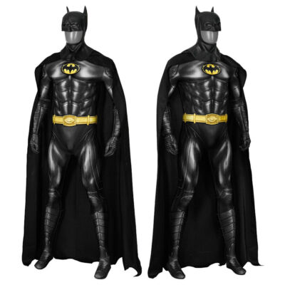 2023 The Flash Michael Keaton Batman Jumpsuit Superhero Cosplay Costume Party