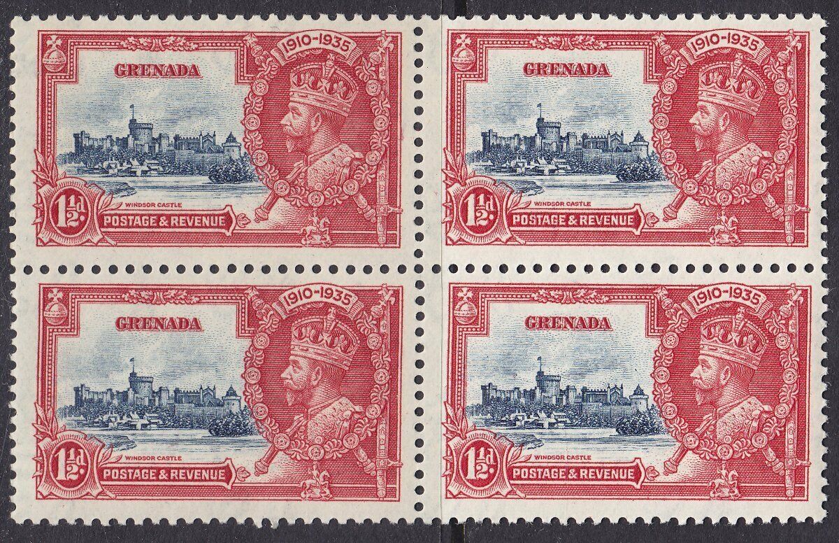 GRENADA 1935 SILVER JUBILEE SG147 1½d MNH BLOCK OF FOUR