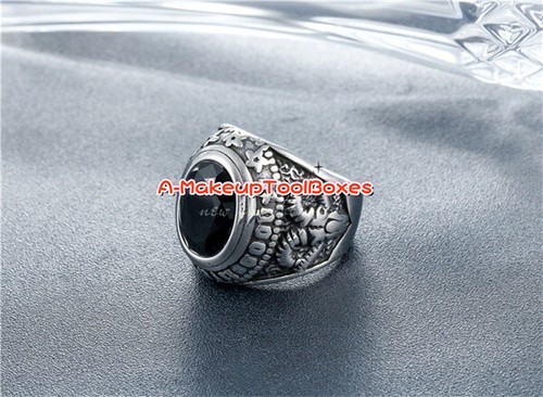 Men's Stainless Steel Satanic Illuminati Eye Masonic Gemstone Ring 7-13# J446 - Picture 13 of 16