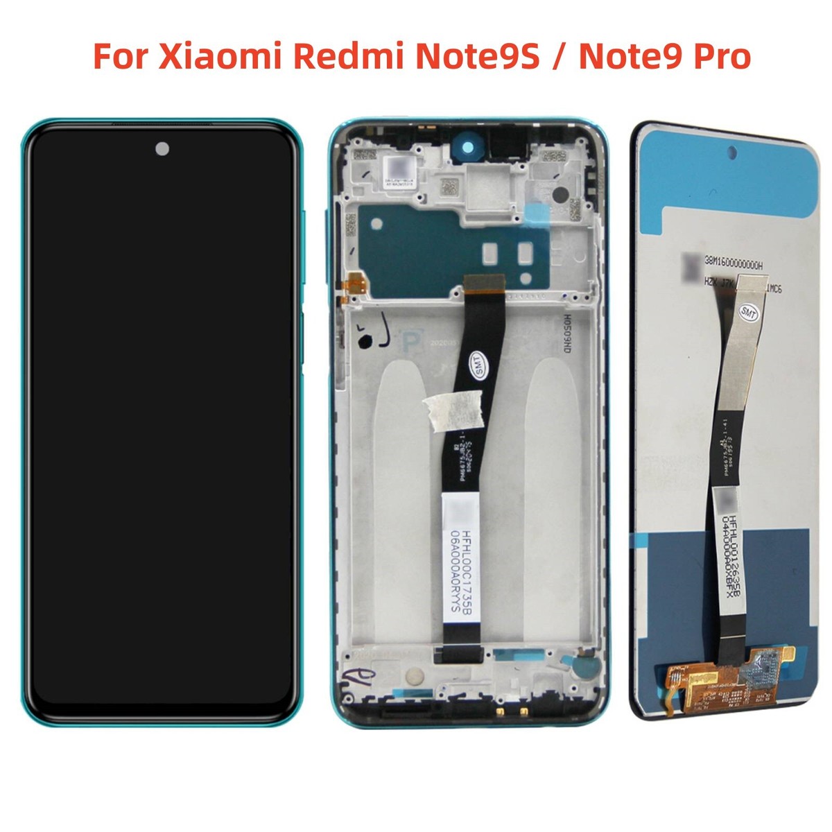 Écran LCD Complet Pour Redmi Note 9 Pro - Noir, Avec Châssis - Neuf