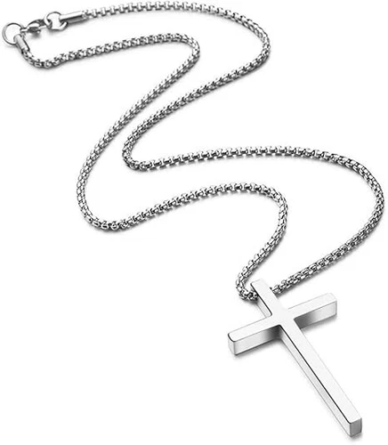 925 Sterling Silber Kreuz Anhänger Halskette Kruzifix 22 Zoll Kette Unisex Halskette - Bild 2 von 10