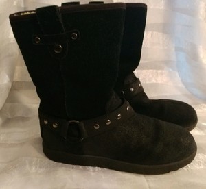 ugg biker boots black