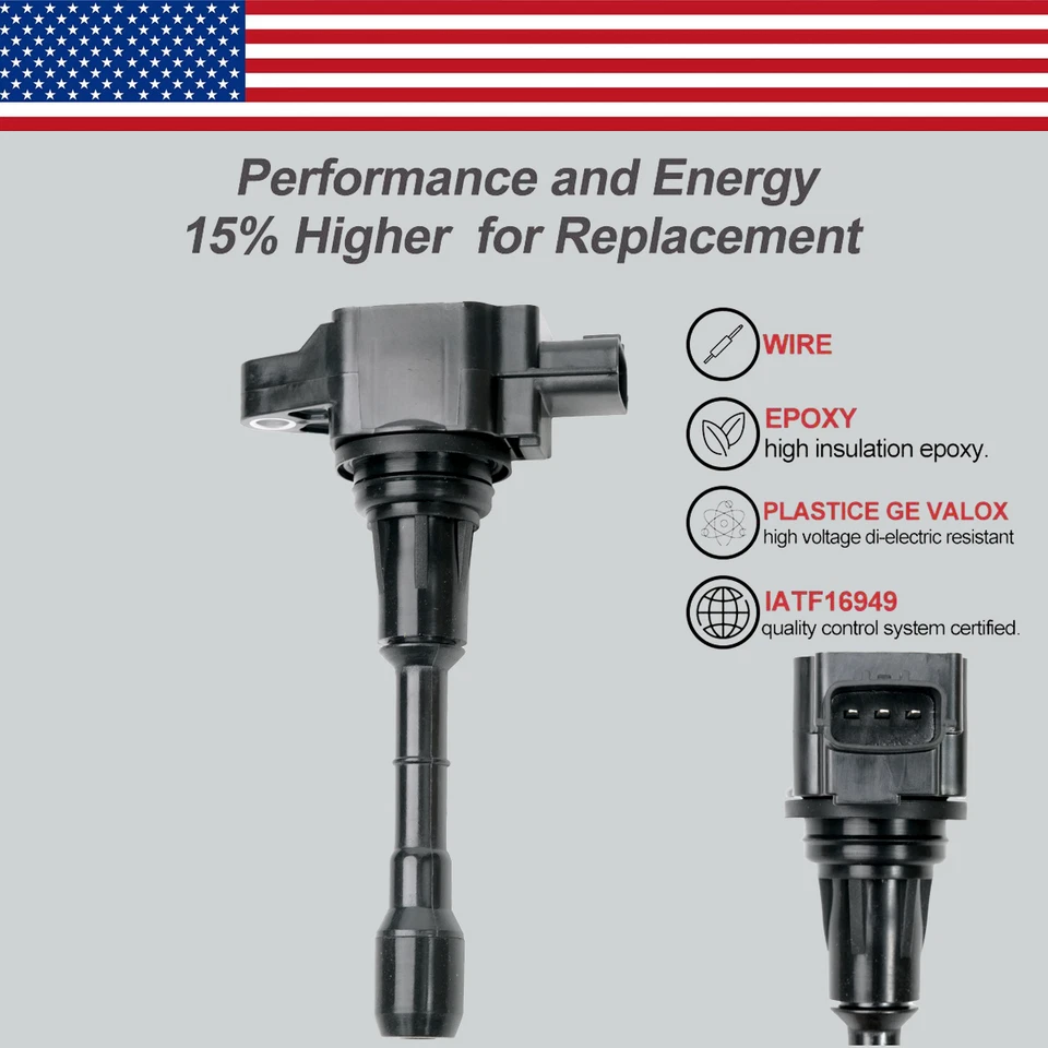 6X Bobina de encendido y 6X Bujía de iridio para Nissan Murano Máxima V6 3.5L UF550 Foto 3 de 4